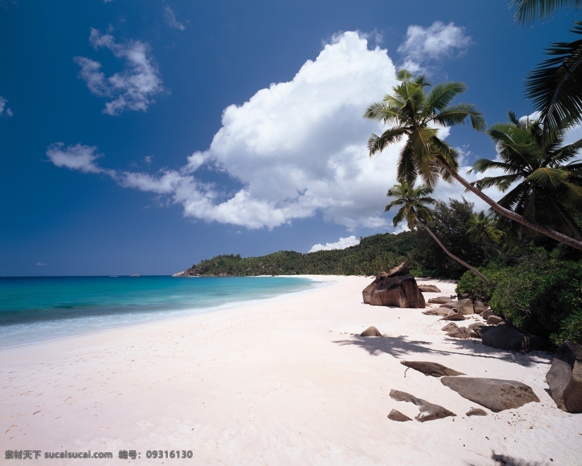 海滩风光 白云 大海 海景 海滩 蓝色 蓝天 阳光 滩风光 椰树 tiff seacape 海上 花 自然风景 自然景观 psd源文件