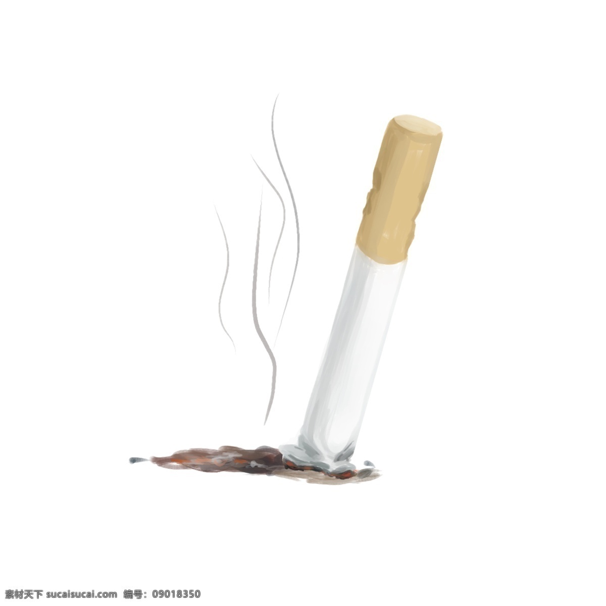 手绘卡通烟灰掐烟熄灭的烟半支烟烟头素材图片下载-素材编号09018350-素材天下图库