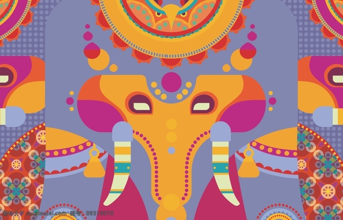 大象抽象图案 图案 抽象图案 概念图案 大象图案 大象抽象
