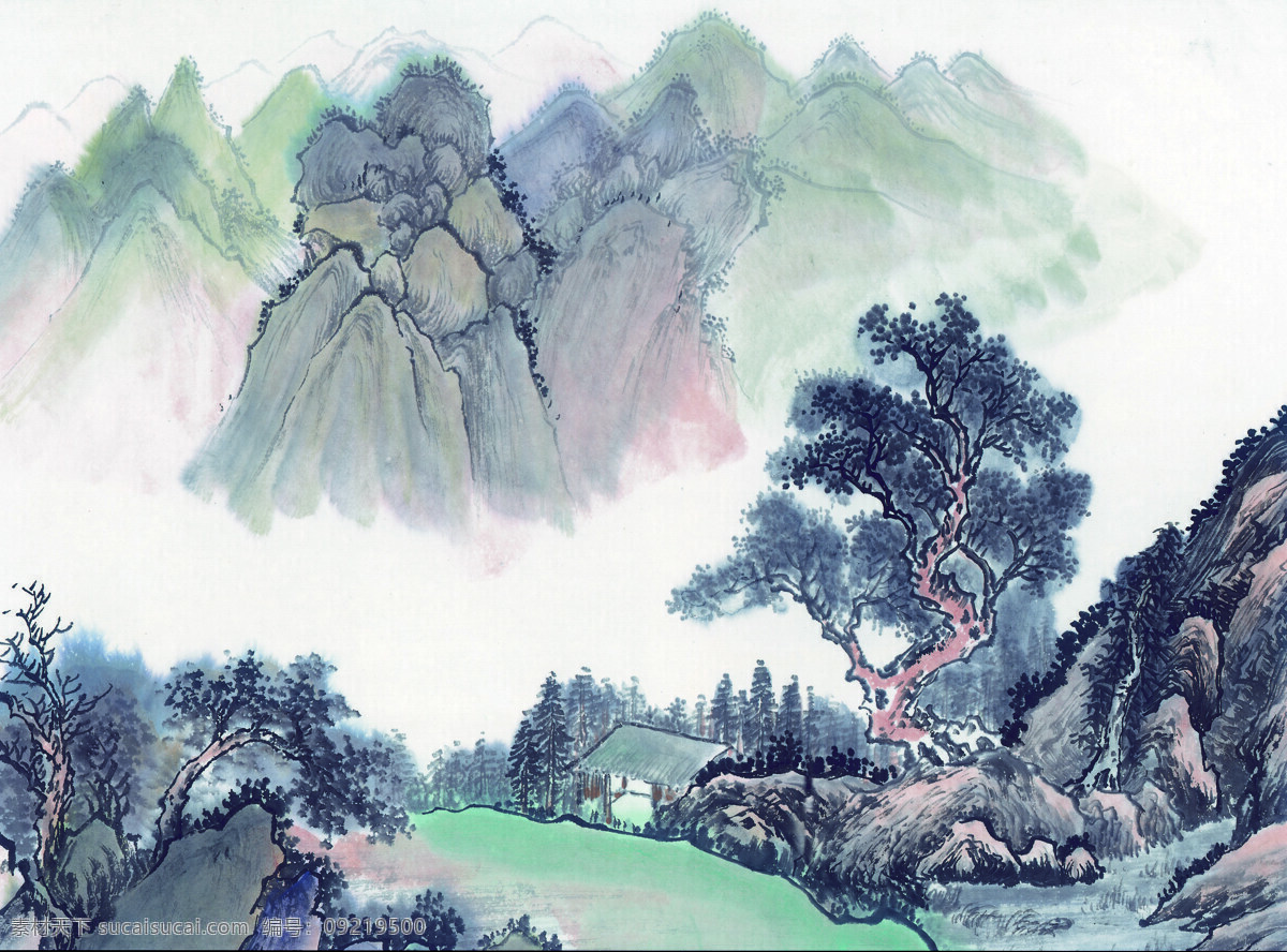 山峰免费下载 山顶 山峰 山峦 山脉 中华艺术绘画 峰回路转 山沟 文化艺术