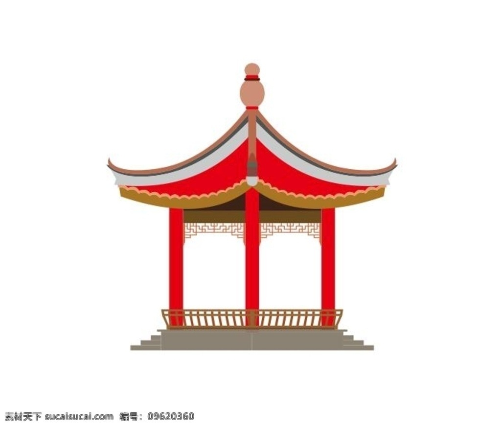 仿古亭子 建筑 凉亭 平面图 屋檐 屋脊