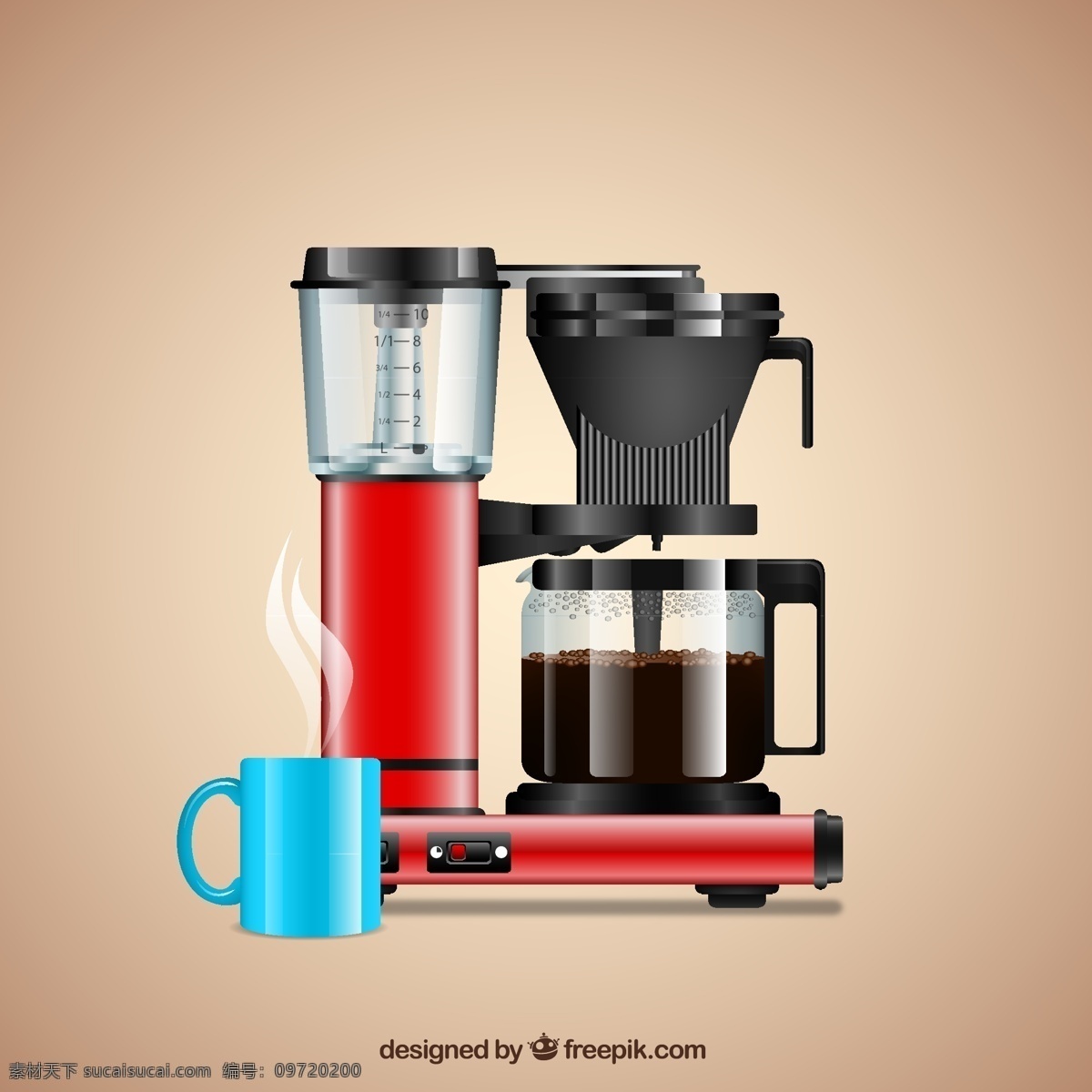 自动 咖啡机 矢量 咖啡杯 咖啡 矢量图 格式 高清图片