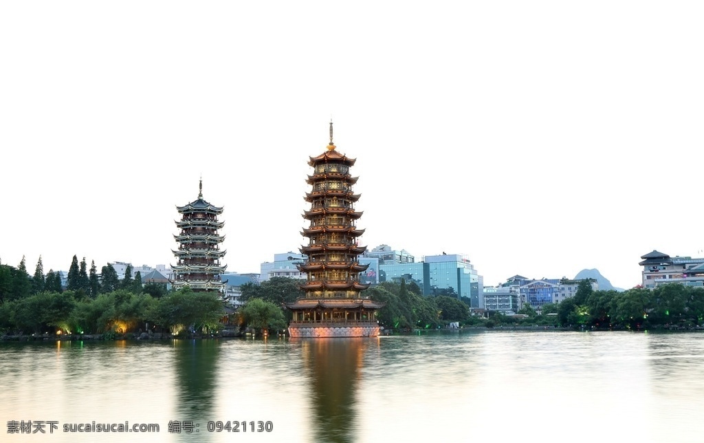 广西 桂林 日月 塔 桂林旅游 景点 日月塔 金银塔 情侣塔 旅游摄影 国内旅游