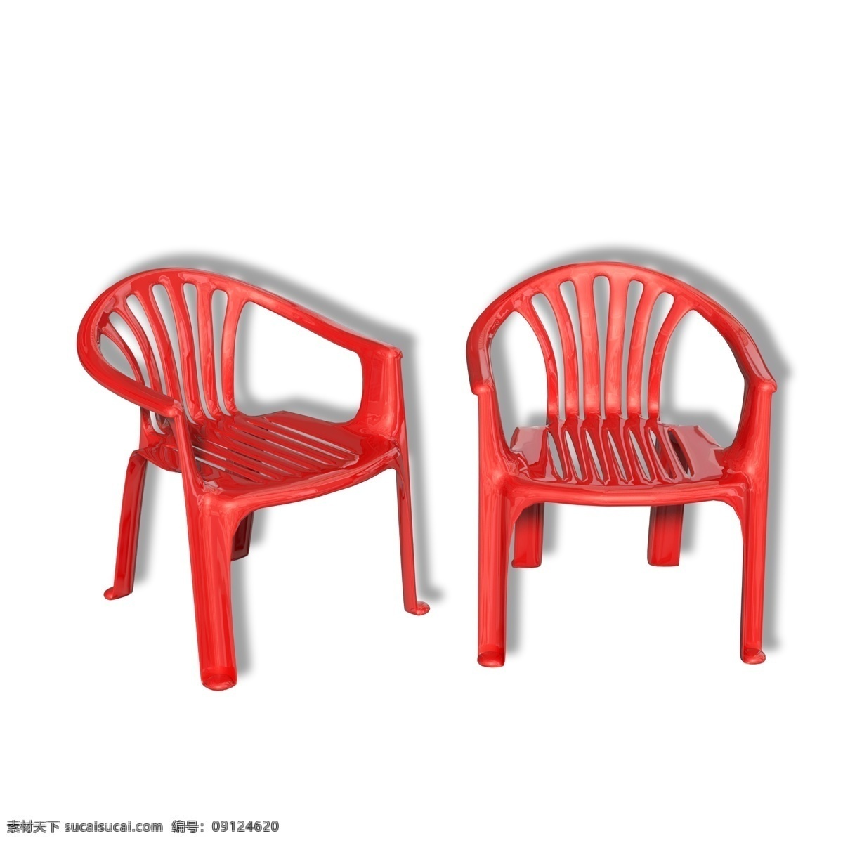 红色 塑料 休闲 椅子 休闲椅 圈椅 靠椅 家具
