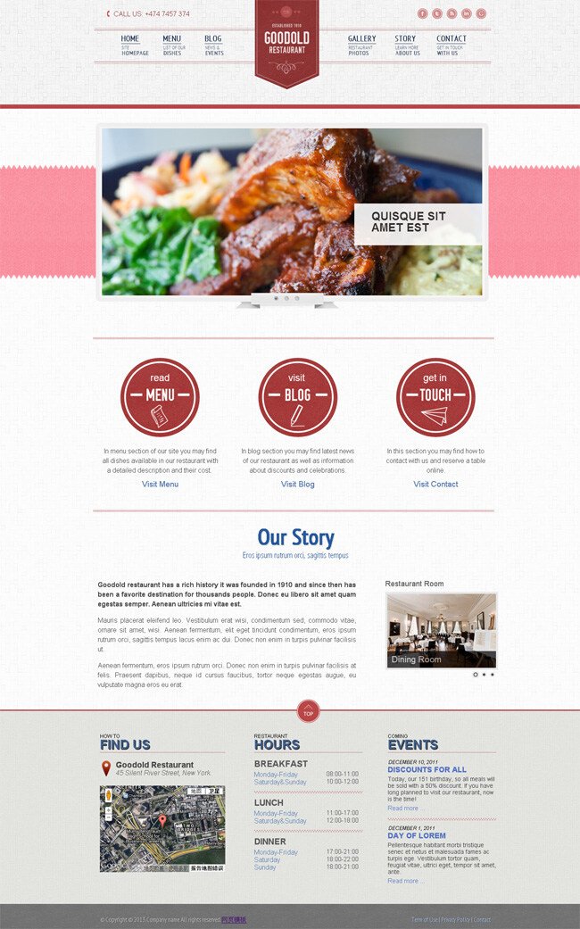餐厅 企业 html 网站 模板 美国顶级餐厅 食物 模板下载 网页素材 网页模板