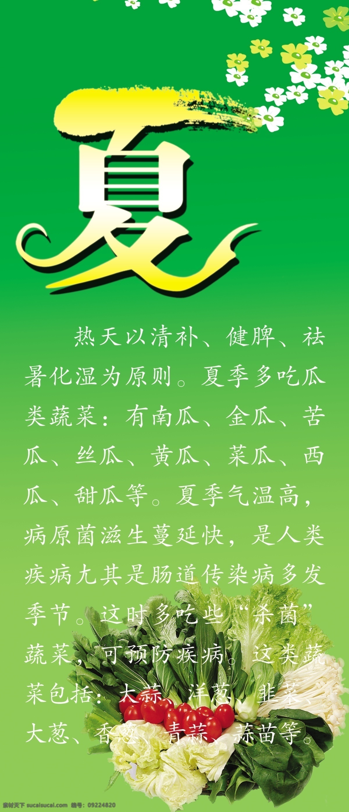 广告设计模板 蔬菜 夏 小花 源文件 展板模板 夏季 吃 什么 好 模板下载 夏季吃什么好 其他展板设计