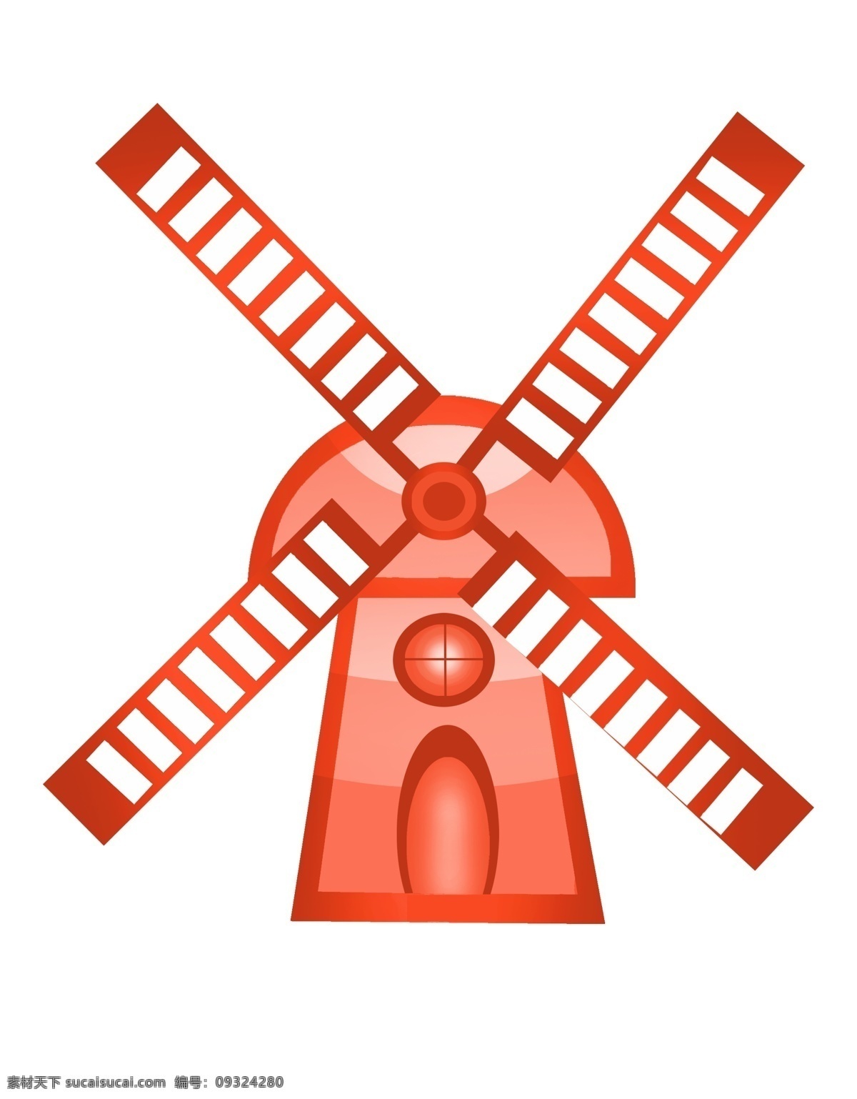 红色 风车 环保 插画 红色的风车 卡通插画 风车插画 风车环保 风力发电 旋转的风车