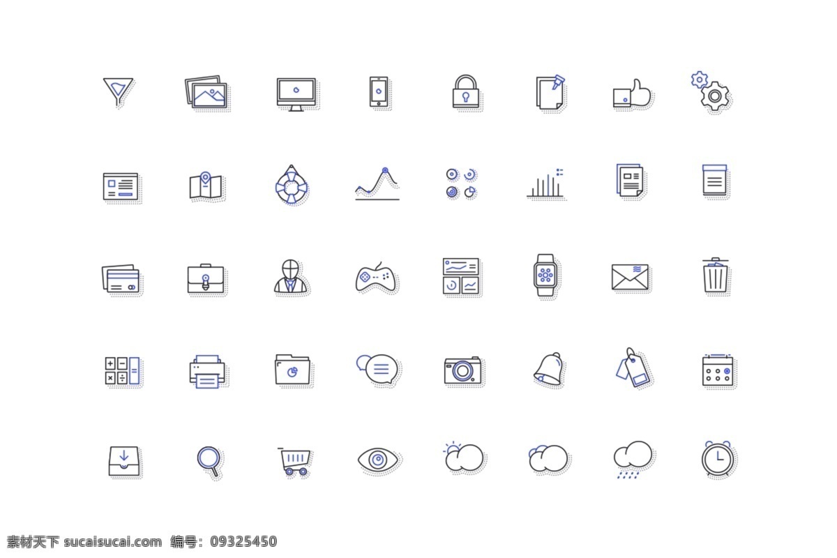 简约 图标 精致 ui icon 线性 分层 白色