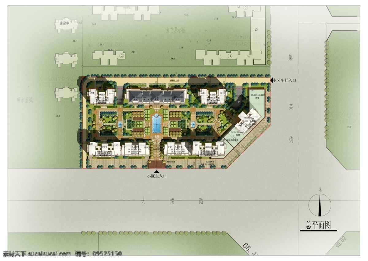住宅区平面图 小区平面图 居住区 住宅区 规划图 平面规划图 景观 景观规划 规划设计 规划平面素材 环境设计 景观设计