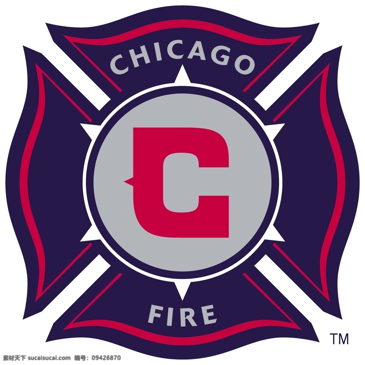 芝加哥 火焰 足球 俱乐部 徽标 logo设计 美国 足球大联盟 联赛 矢量图