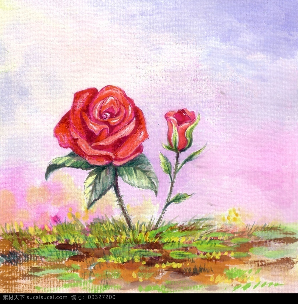 娇艳红玫瑰 手绘 文化艺术 绘画书法 设计图库