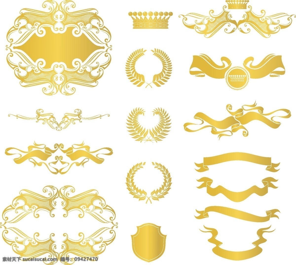黄金 欧洲 元素 装饰 装饰元素 欧洲的黄金 黄金装饰 金 冠 矢量 矢量图 其他矢量图
