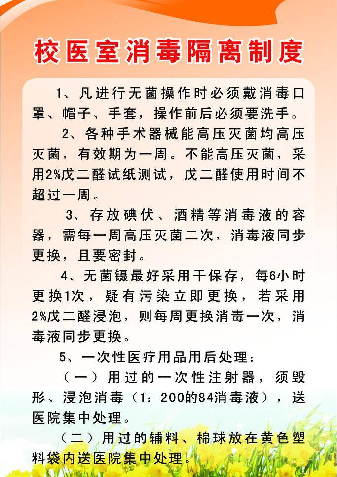 校医 室 消毒 隔离 制度 校医室 矢量 展板 其他展板设计