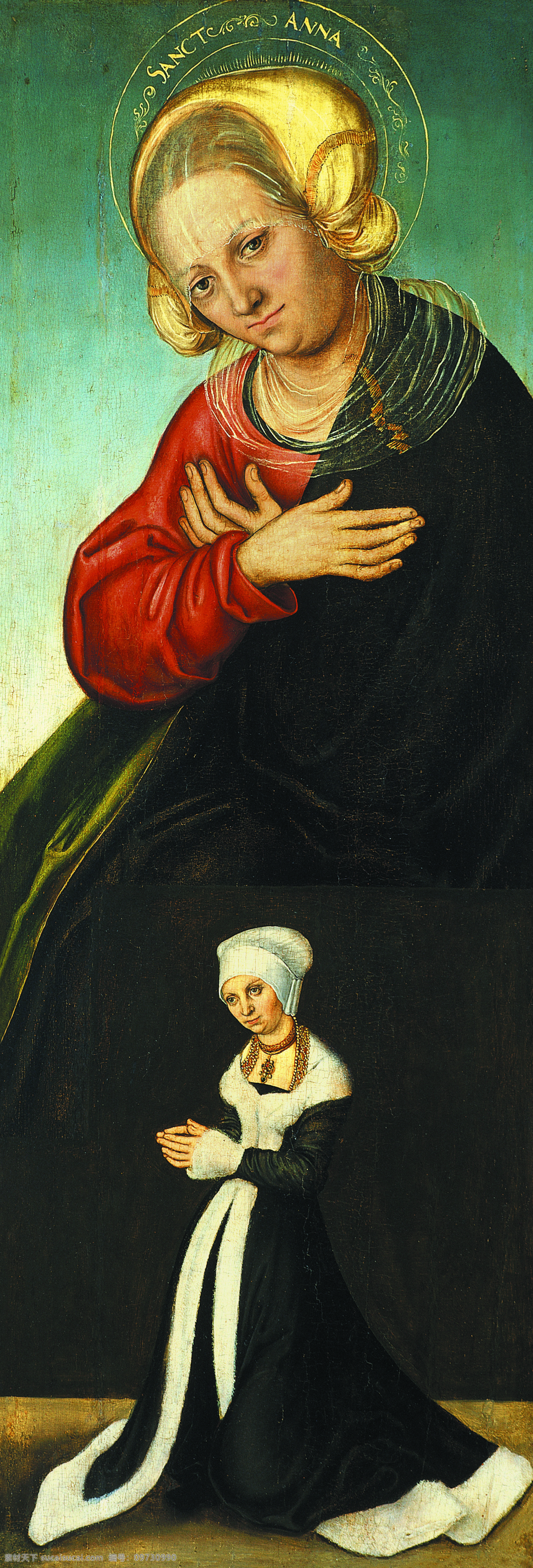 151德国画 wing right interior donor saxony of barbara duchess the with anne saint cranach lucas