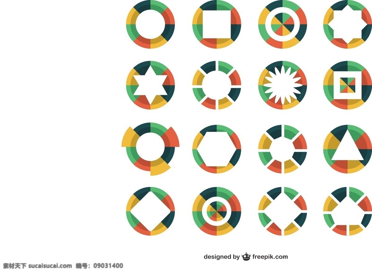 丰富多彩 圆形 标志 标识 抽象 几何 企业 公司 抽象标识 圆 企业形象 身份 圆标识 公司标识 着色 白色