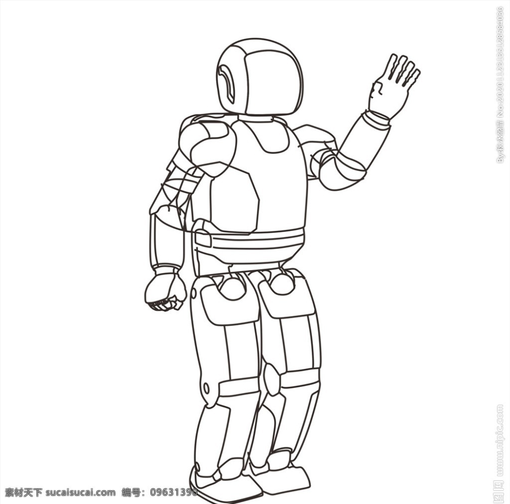 智能 机器人 智能机器人 矢量机器人 线描机器人 变形金钢 素描图 线条图