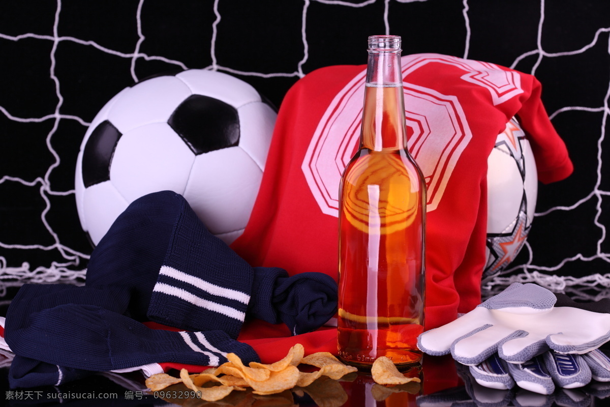 啤酒 设计图库 生活 生活百科 手套 体育 体育用品 足球 足球和啤酒 橘子皮 球网 运动 矢量图 日常生活