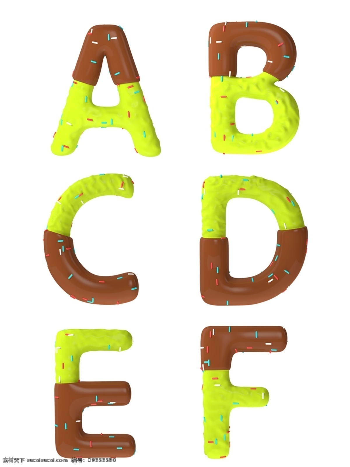 巧克力 英文 字母 a f 英文字母 三维 立体 质感 零食 26英文 c4d 甜甜圈
