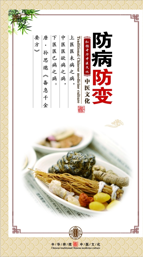 防病防变 中医 草药 中药 知识 挂图 宣传 展板 贴画 预防疾病