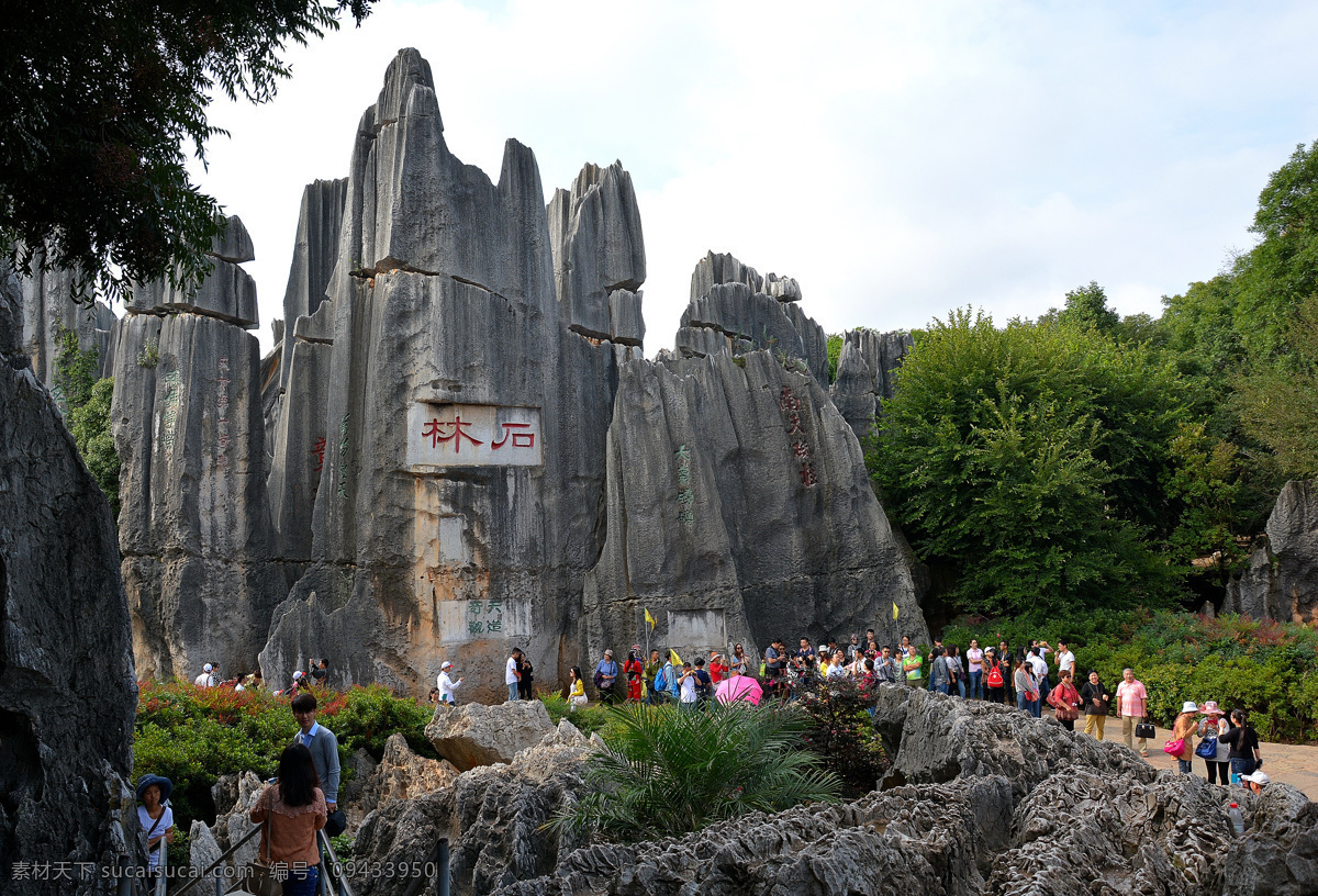 昆明石林 云南省 昆明市 石林景区 国内热门景点 旅游摄影 自然景观 山水风景 蓝天白云 云南 国内旅游