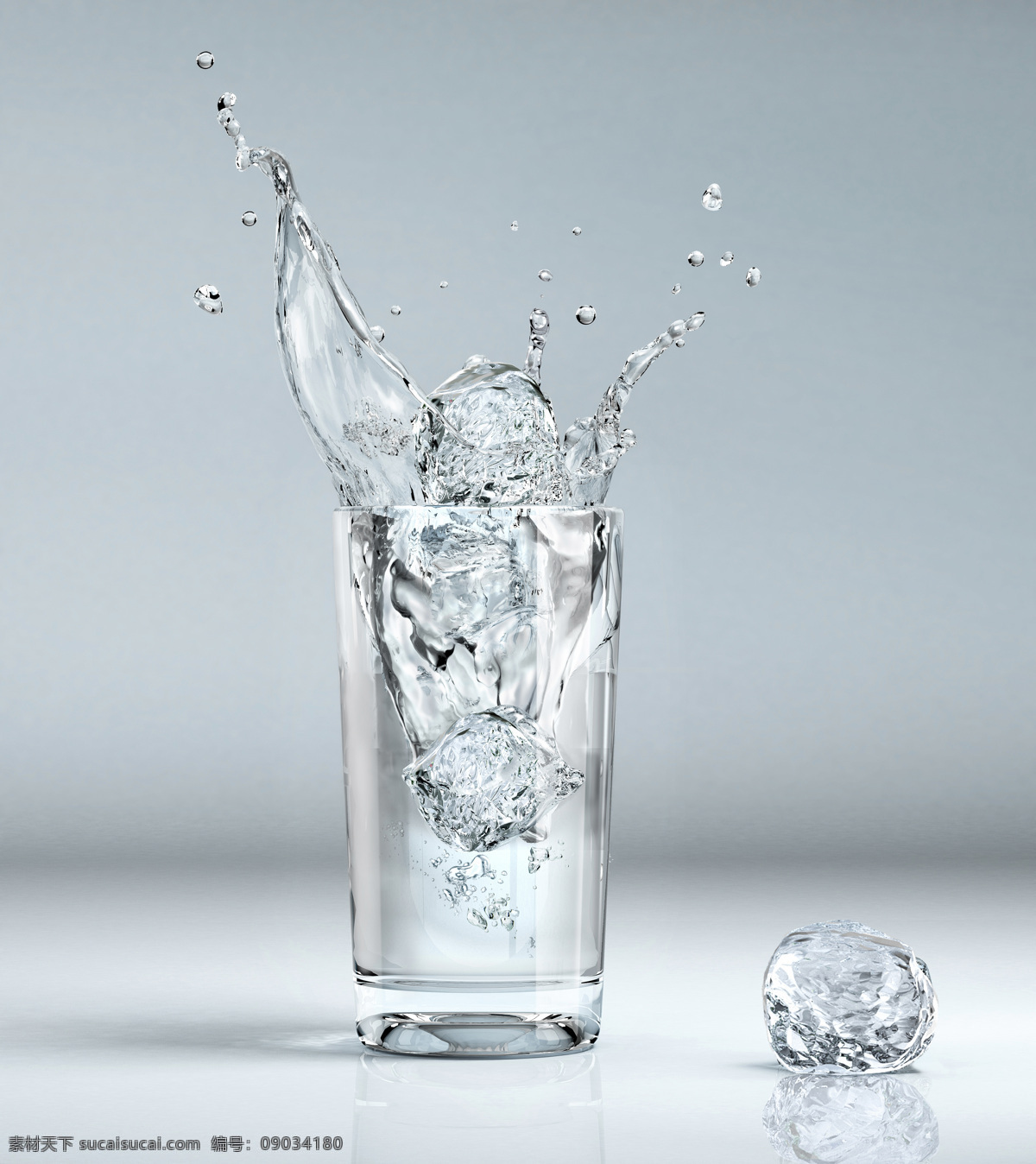 冰块 溅 水花 杯子 落下 水 溅起 水珠 动感 冰块图片 生活百科