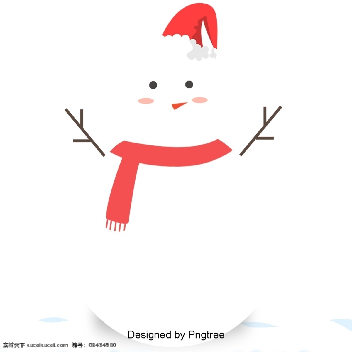 可爱 的卡 通 圣诞 雪人 材料 冬天 卡通 圣诞节 帽 白色 围巾