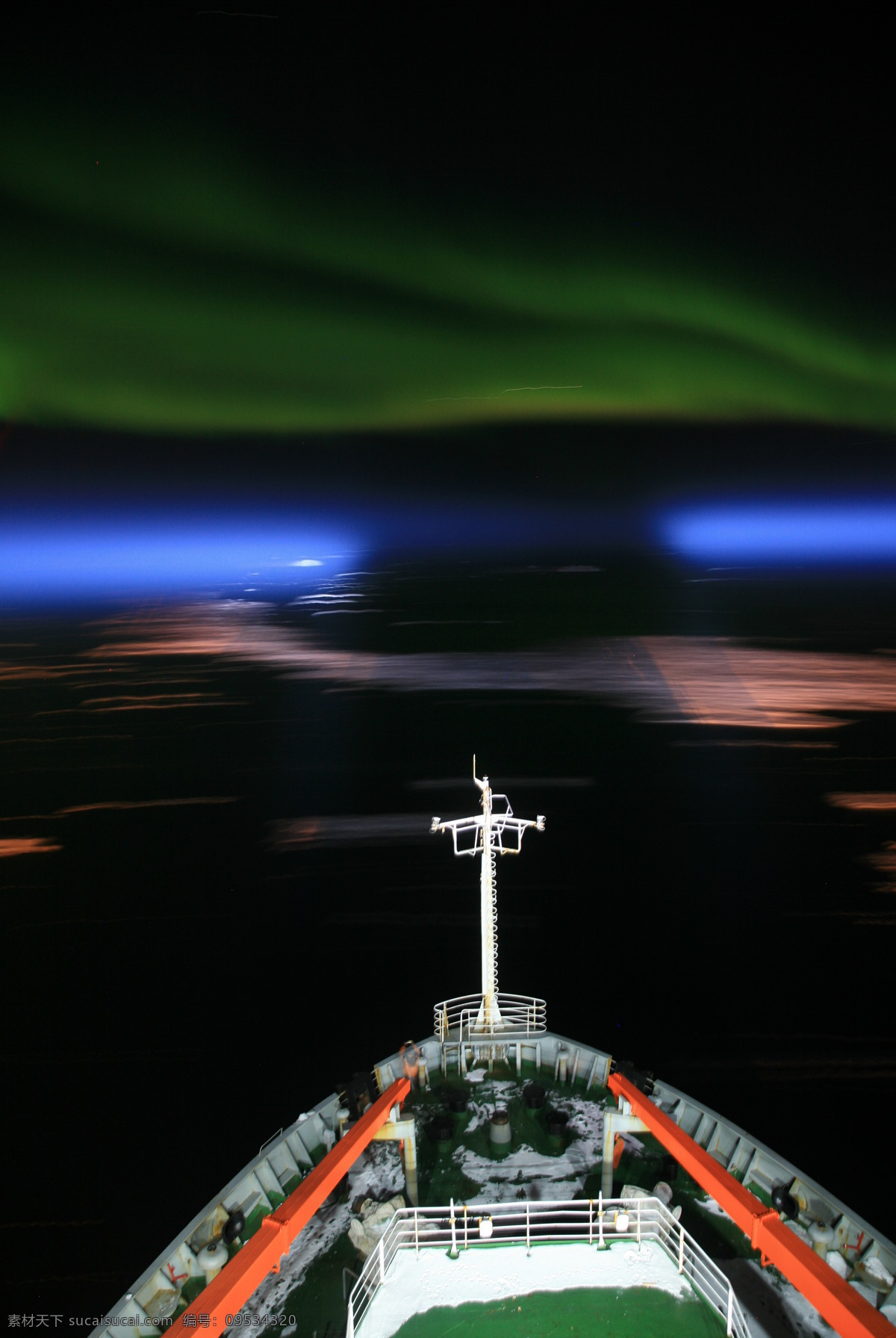 极光 南极 壮丽 船舰 壮美 奇观 自然造化 自然景观 自然风景 摄影图库