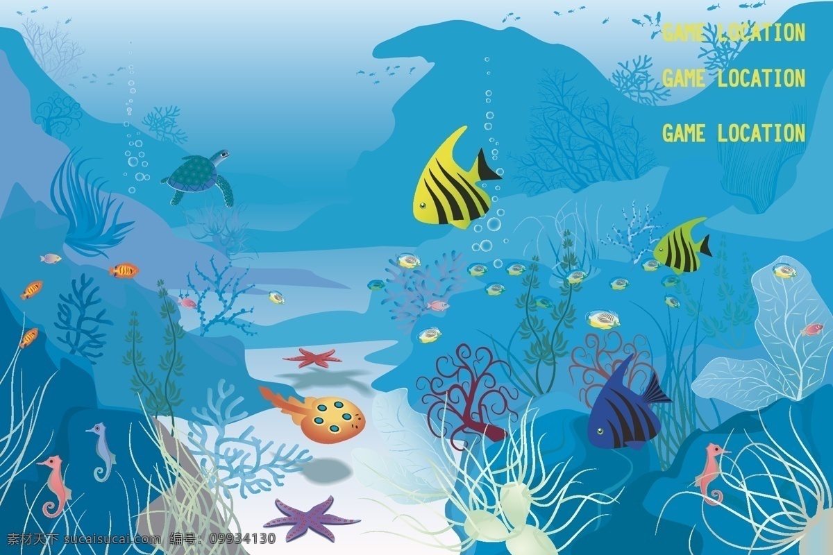 捕鱼 游戏 珊瑚 海星 水下世界 海洋 水泡 水母 海底 海底世界 鱼类 界面 捕鱼游戏 游戏界面 游戏设计 移动界面设计