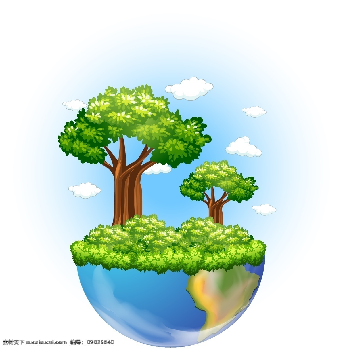 创意 绿色 大树 生长 地球 悬浮 背景 插图 创意绿色大树 地球悬浮 背景插图 写实风格地球 蓝天白云 淘宝背景 矢量图素材 网页素材 矢量图模板 插画素材 卡通素材 唯美图片