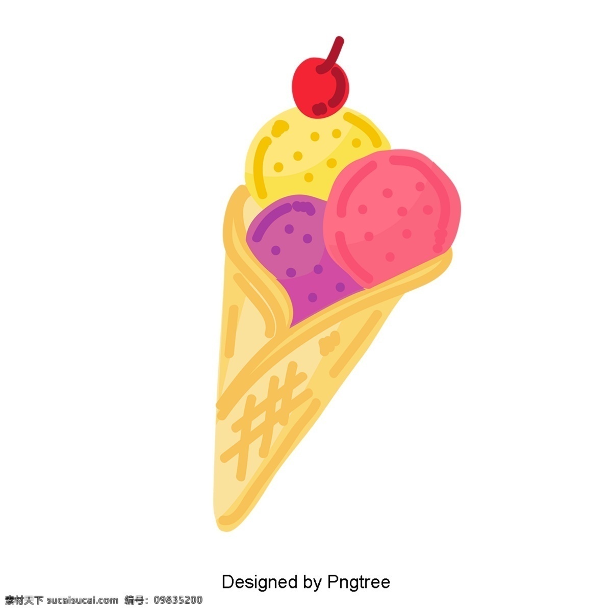 美丽 凉爽 美味 卡通 夏日 饮品 冰淇淋 饮料 甜点 奶酪 樱桃