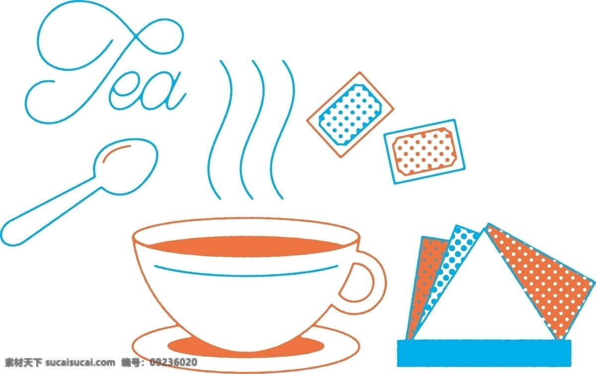 手绘 线性 茶饮 茶叶 茶包 矢量素材 茶壶 茶杯 茶具 叶子 杯子 手绘饮料 饮料素材 下午茶 三角茶包