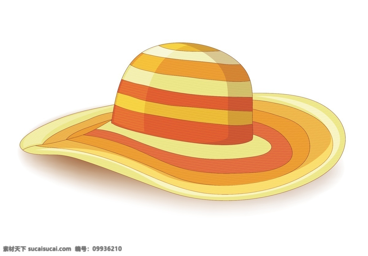 矢量 太阳帽 元素 手绘 彩色条纹 ai元素 免扣元素