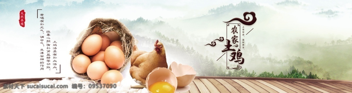 农家土鸡蛋 土鸡蛋 土特产 富硒产品 喷绘 户外广告