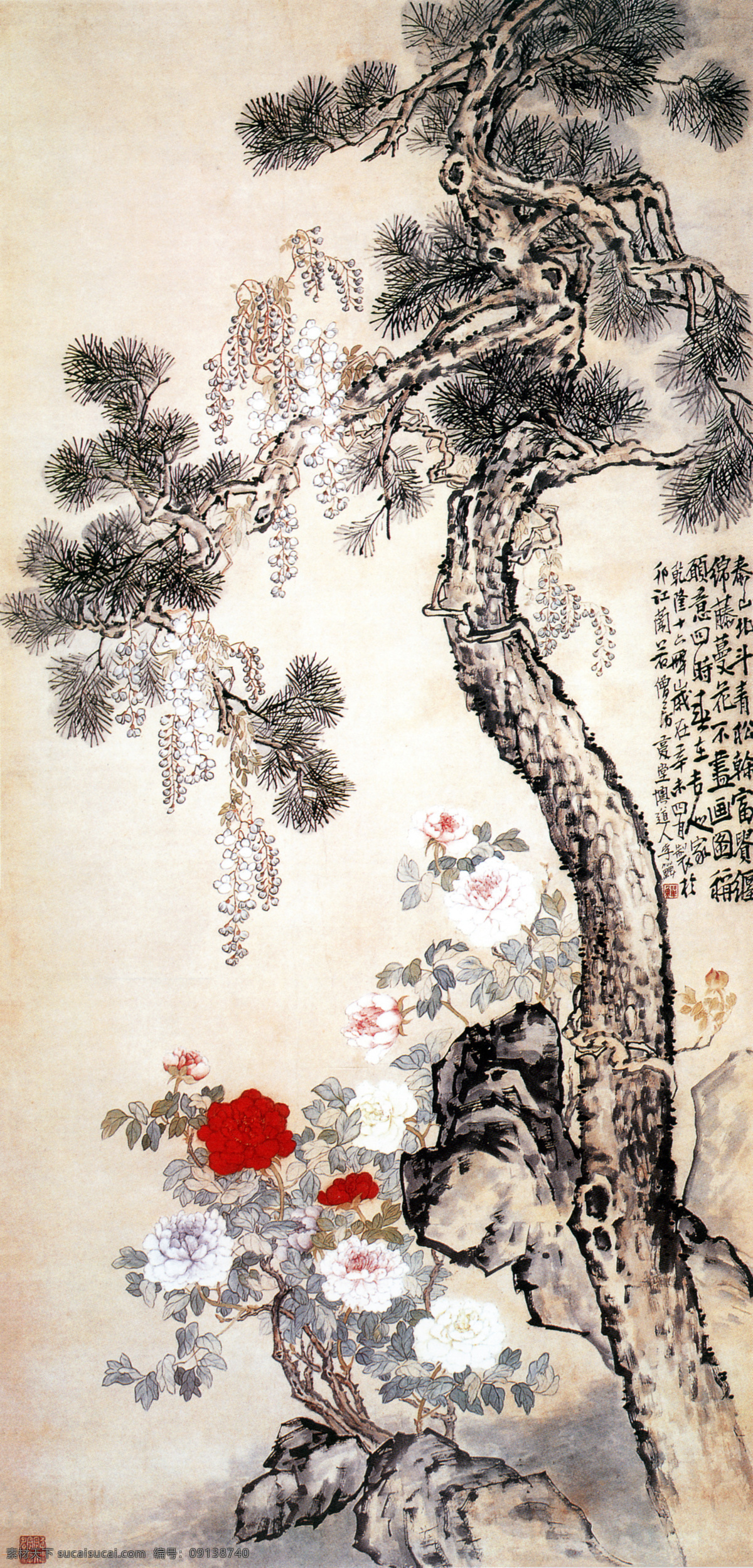 国画松树 国画古树 松树 松树装饰画 松树国画 中国画 工笔松树 古画 国画 文化艺术 绘画书法