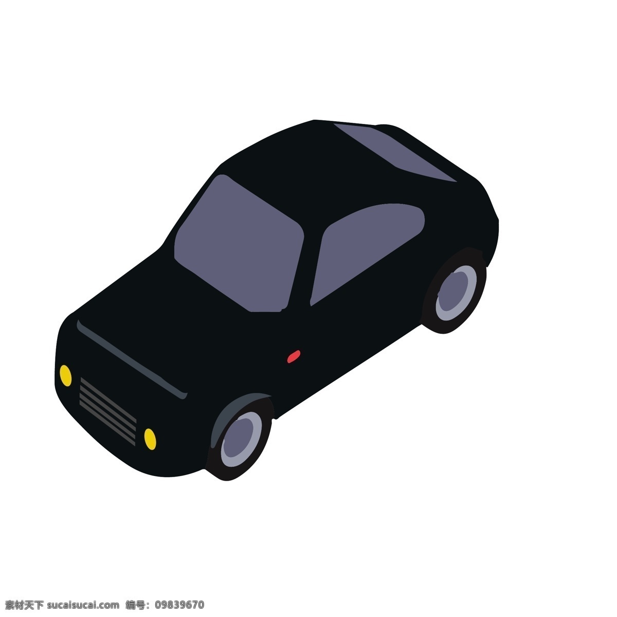 d 黑色 小轿车 插画 黑色小轿车 高档汽车 2.5d车辆 交通工具 汽车 道路交通 立体汽车 卡通插画