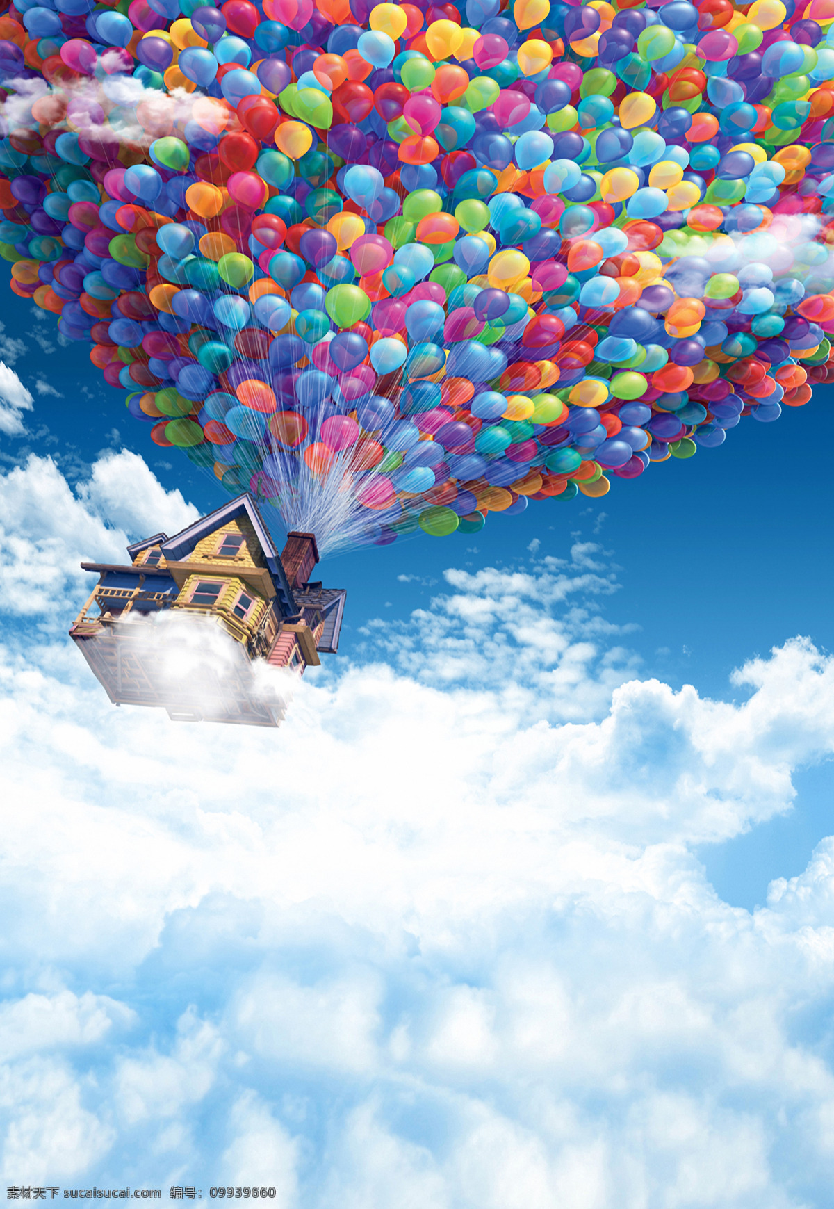 气球 天空 高清 背景 云彩 房屋 彩色 高清大图背景 文化艺术 节日庆祝