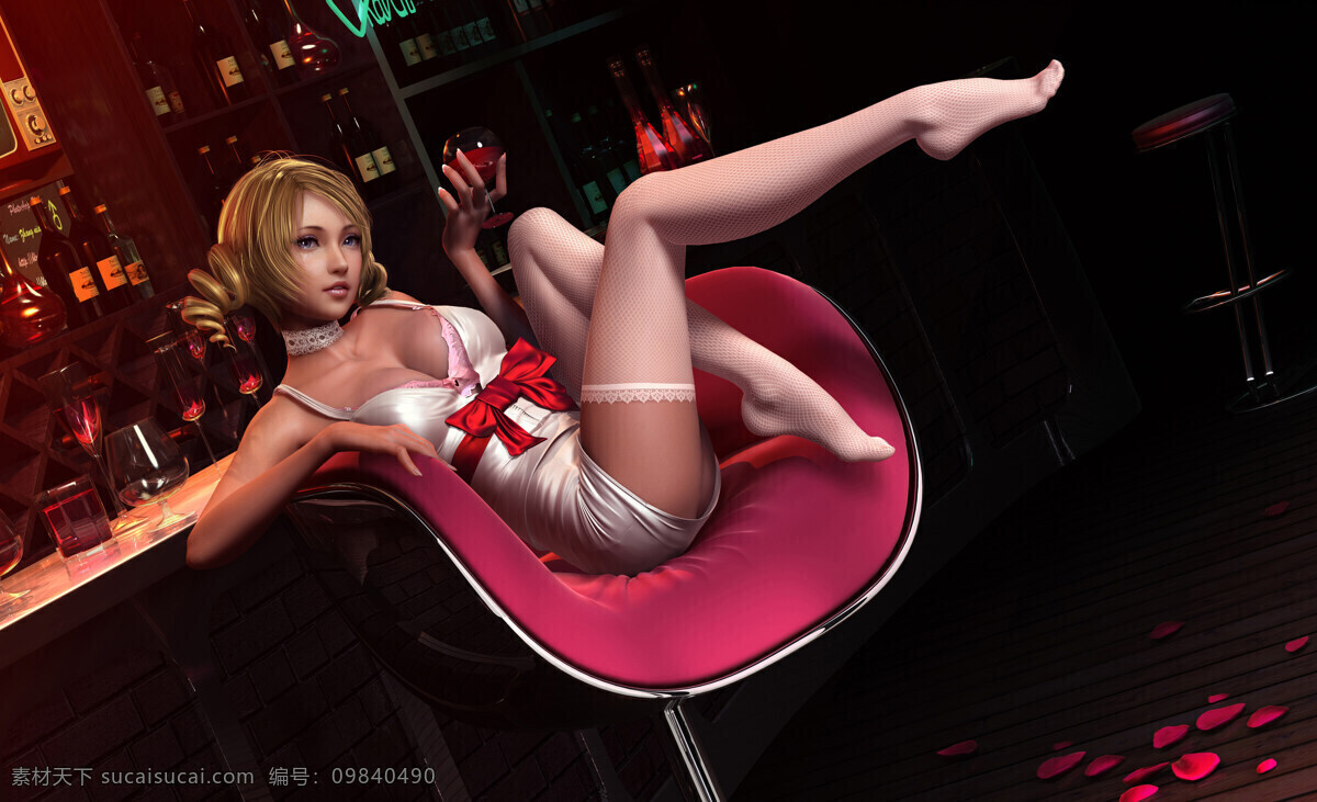 凯瑟琳 3d 动漫动画 动漫人物 酒杯 美女 人物 游戏 设计素材 模板下载 psd源文件