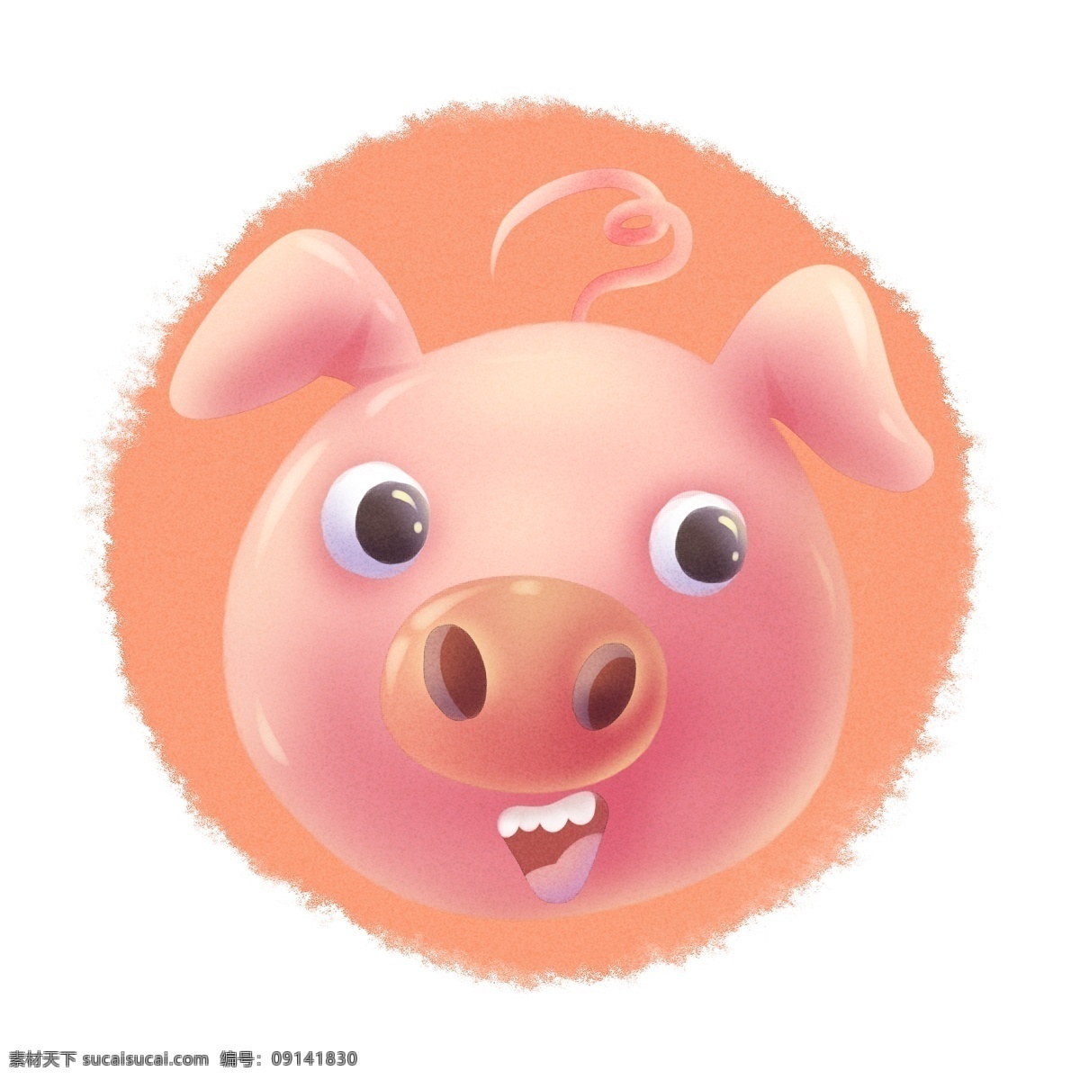 生肖猪头 可爱 卡通 动物 头像 猪头 小猪 生肖 分层
