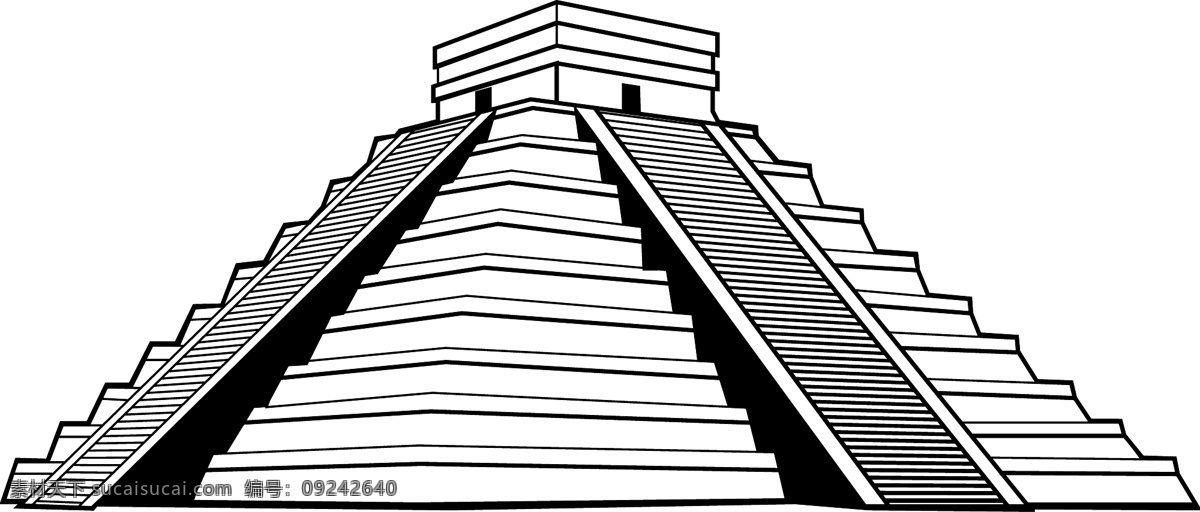 玛雅 金字塔 矢量 手绘玛雅 手绘金字塔 建筑 插图 墨西哥 历史 纪念碑 建筑矢量 环境设计 建筑设计