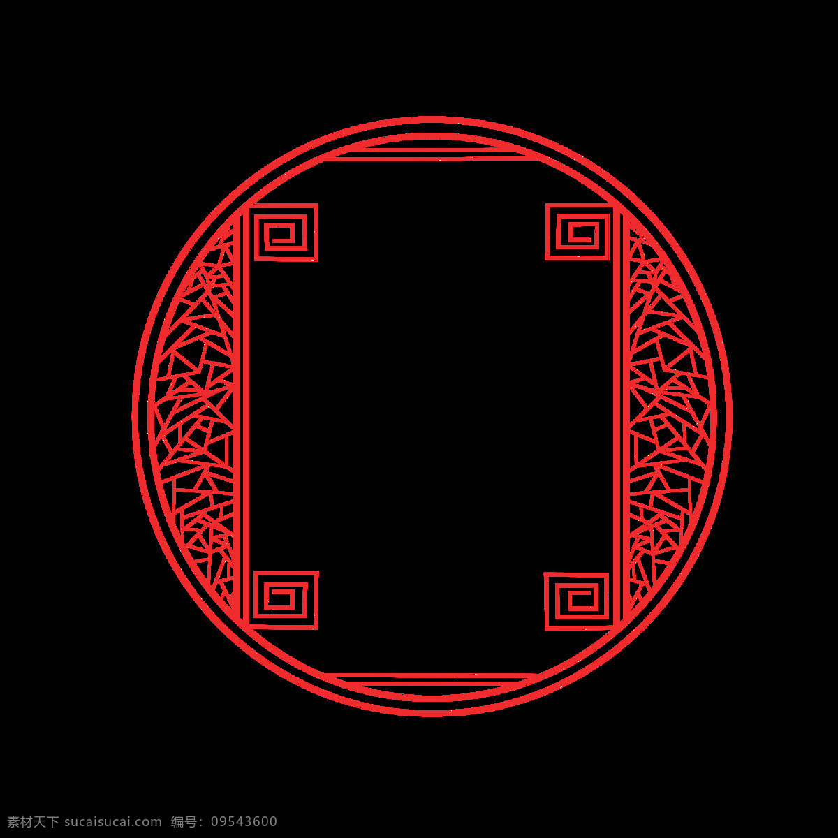 中国 风 喜庆 边框 元素 复古 古典 图案 中国风 红色 元素设计 圆框