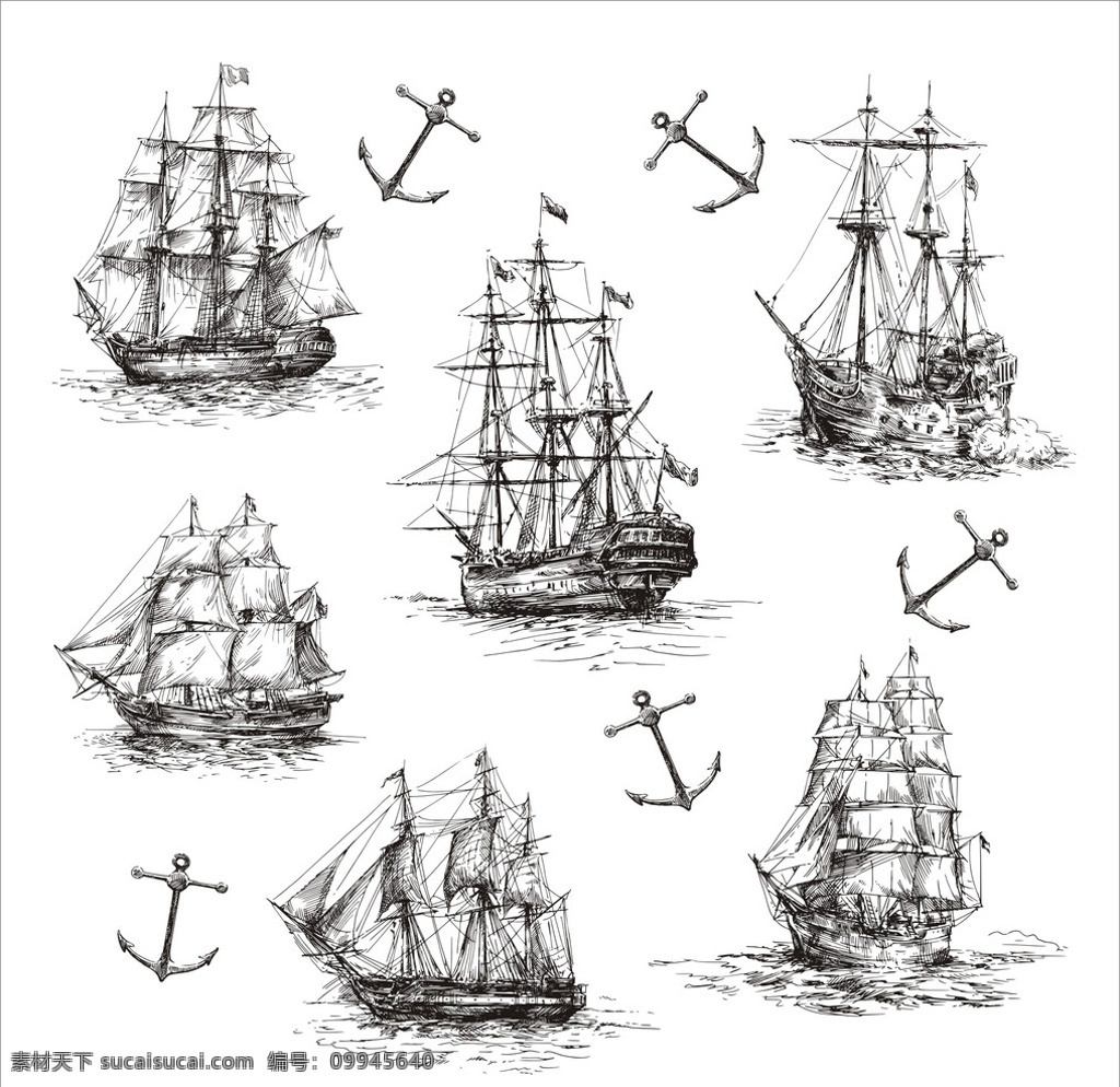 帆船 帆船矢量 水墨帆船 航海 水墨 船 线描 帆船线描 船线描 水墨船 一帆风顺 交通工具 现代科技