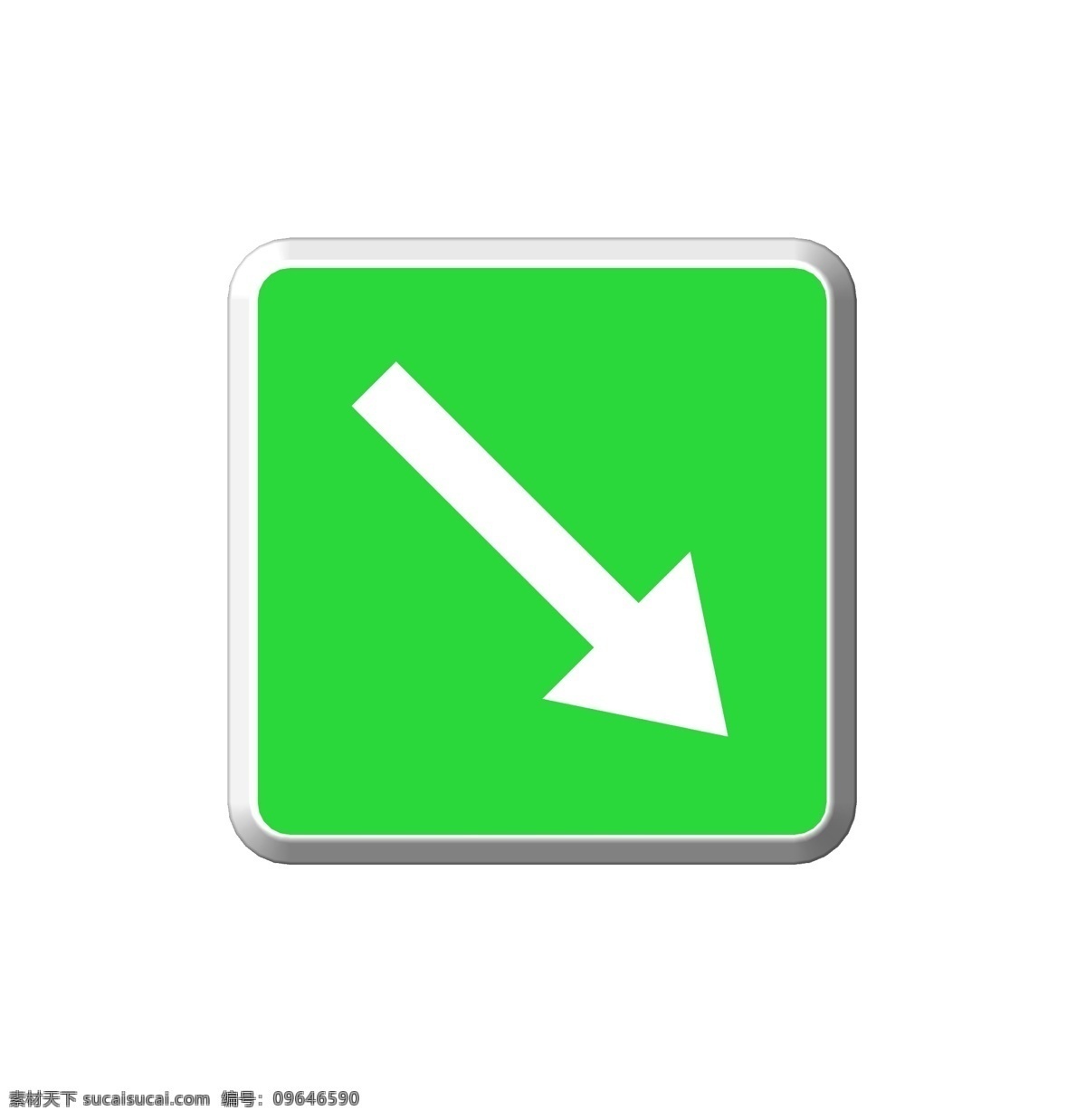 右 后方 道路 行驶 路标 图标 小 元素 矢量 交通 绿色 白色框 白色箭头 右侧 标志性 png免扣