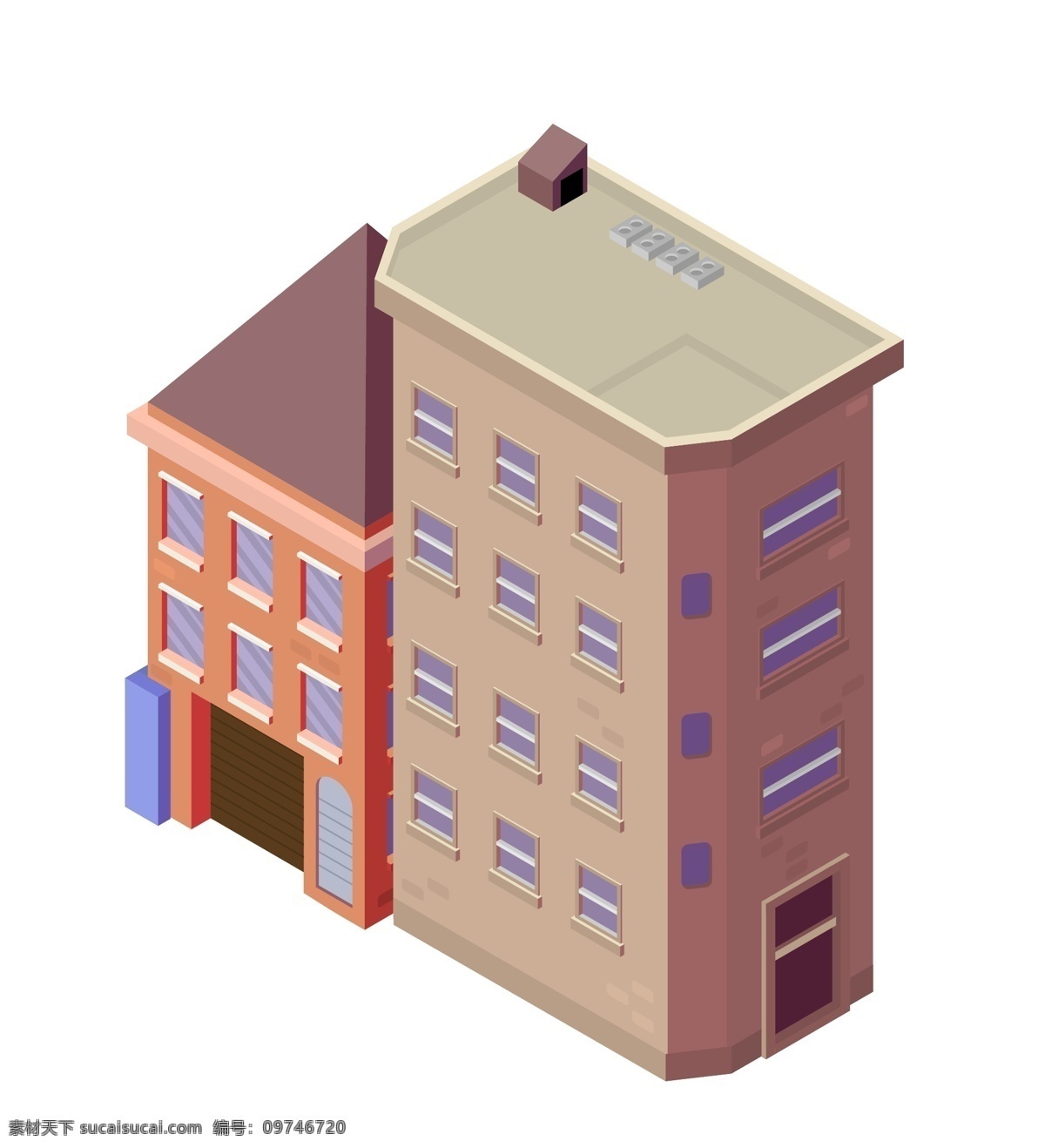 d 复古 立体 建筑 建筑物 房子 复古建筑 立体建筑 插图 立体建筑插图