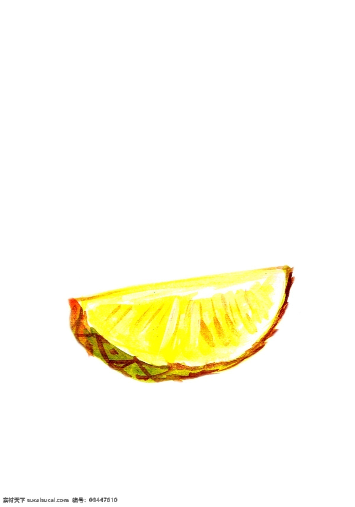 手绘 水彩 版 一块 菠萝 源文件 黄色 果肉 水果 果皮 装饰图案