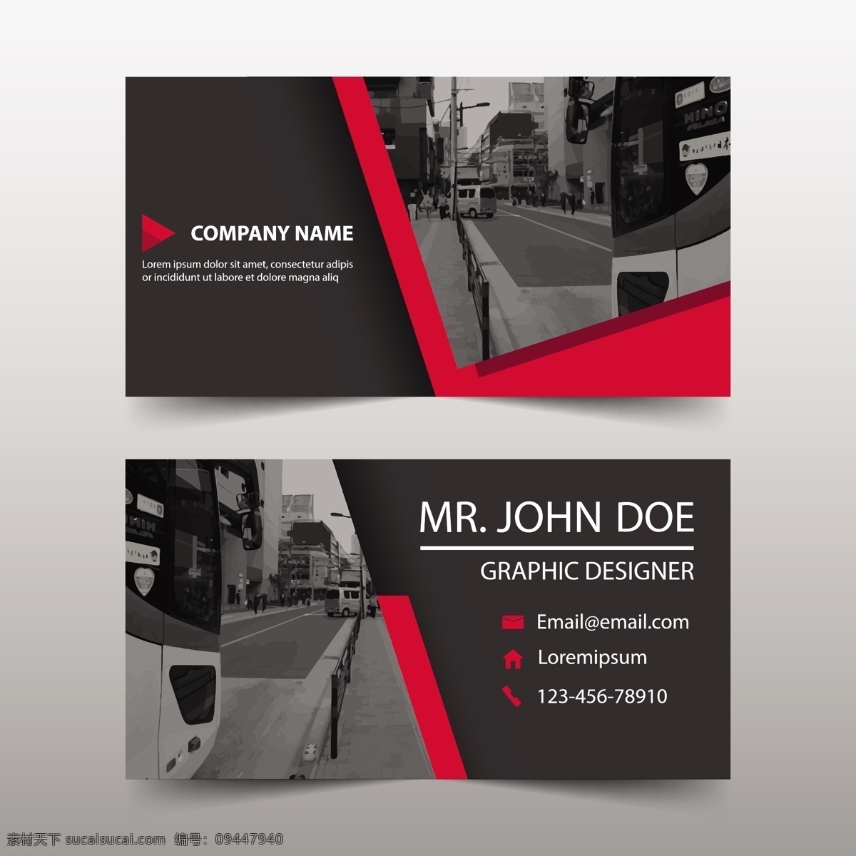 红色商业名片 商标 名片 商务 抽象 卡片 模板 几何 办公室 红色 形状 展示 文具 公司 品牌 现代 清洁 几何图形