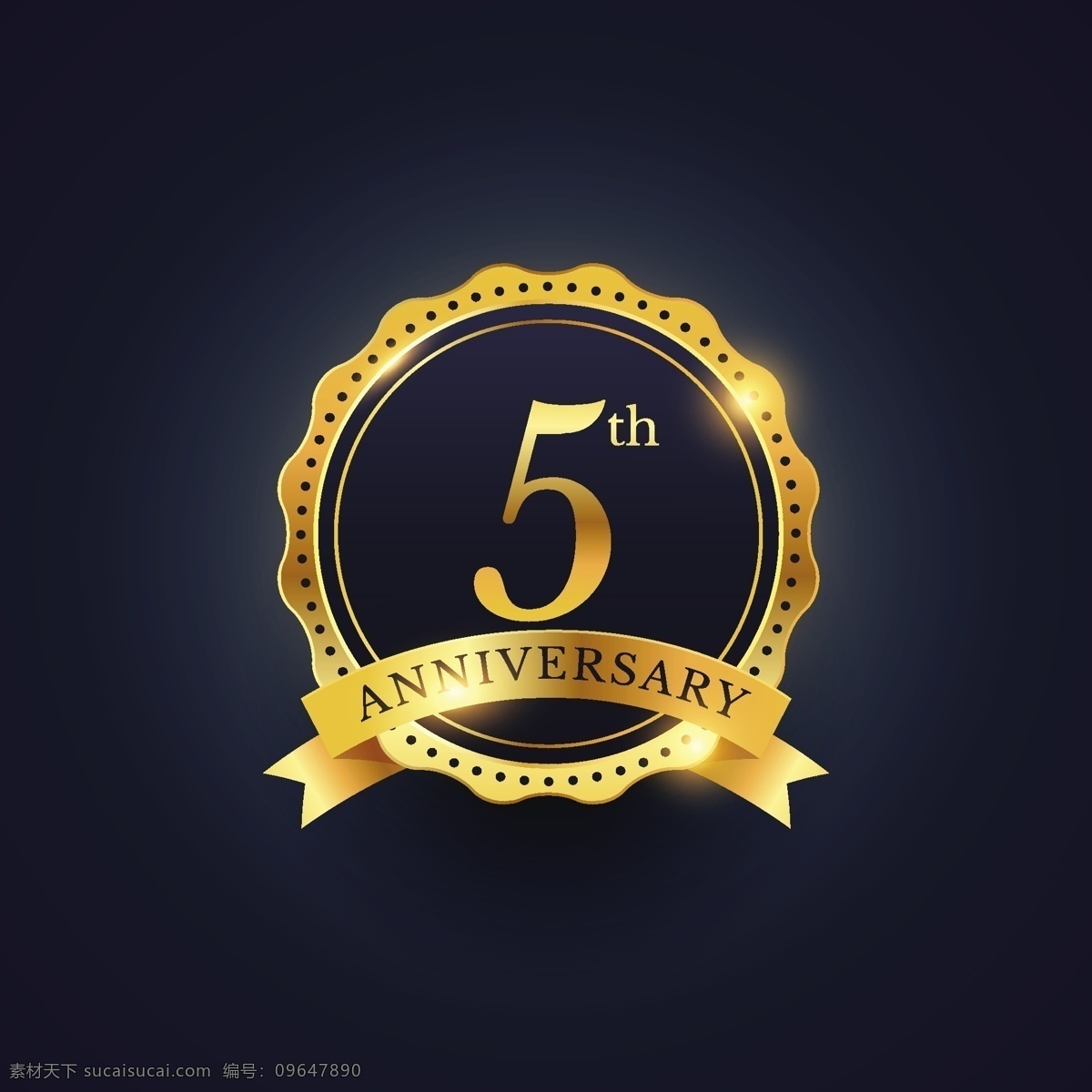 五 周年 纪念日 金色版 婚礼 丝带 生日 标签 图标 徽章 装饰 邮票 周年纪念 庆典 数字 标志 印章 豪华 奖 金 徽 年