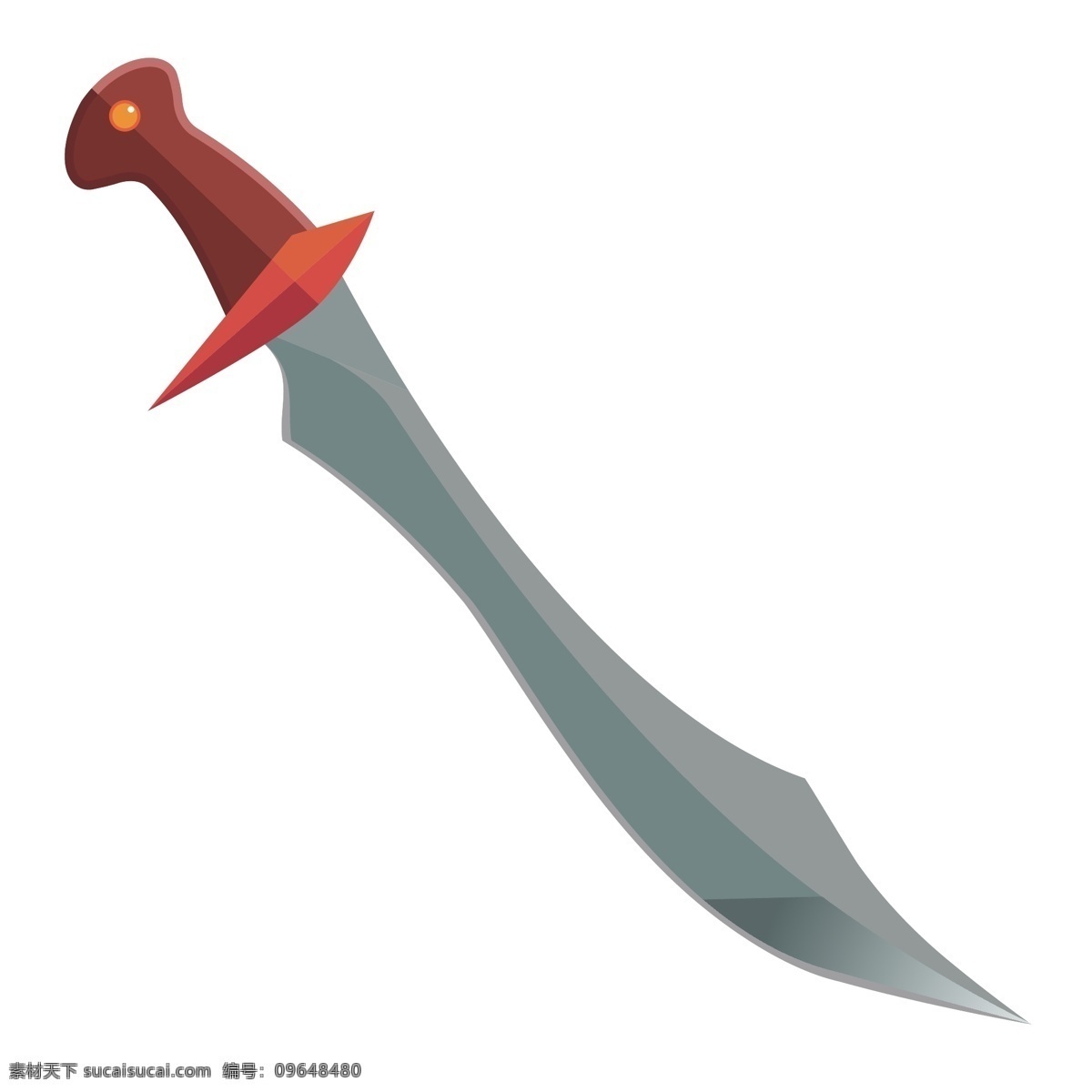 红色 手柄 宝剑 装饰 插画 红色手柄宝剑 漂亮的宝剑 创意宝剑 立体宝剑 精美宝剑 卡通宝剑 古风宝剑
