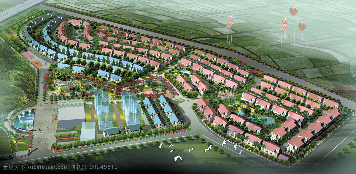 环境规划 效果图 三维效果图 房地产 3d设计 设计图库 300