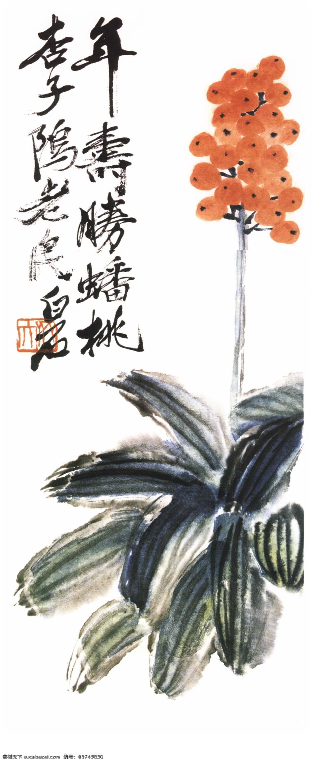 万年青 齐白石 国画 安居万年 花草 绘画书法 文化艺术