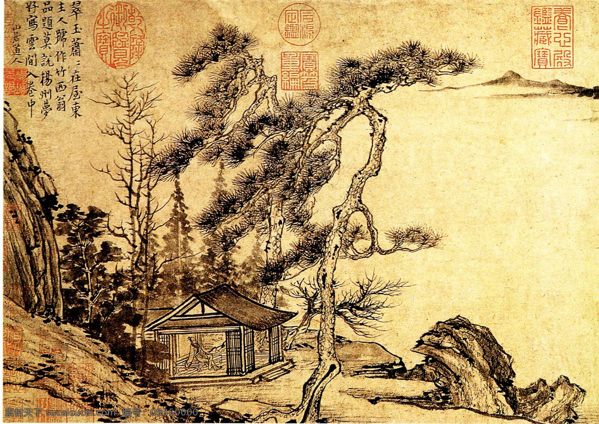 松风山景古画素材图片下载-素材编号09350000-素材天下图库